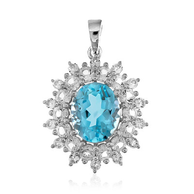 Colgante en plata con Topacio azul cielo