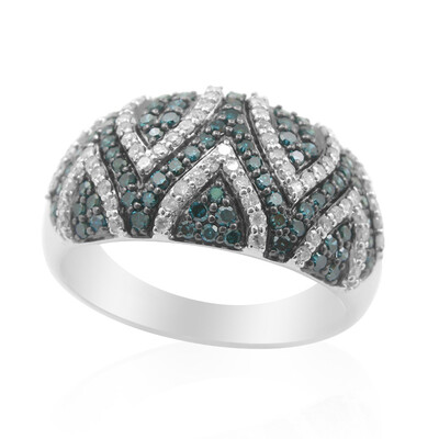 Anillo en oro con Diamante azul I1