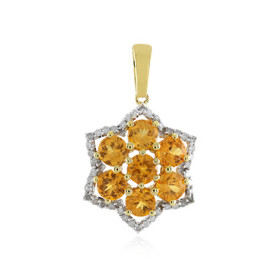 Colgante en oro con Granate espesartina