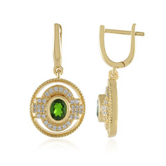 Pendientes en plata con Diópsido de Rusia