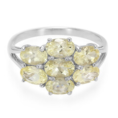 Anillo en plata con Danburita neón amarillo