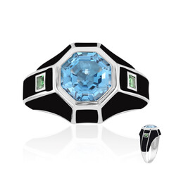 Anillo en plata con Topacio azul suizo (Remy Rotenier)