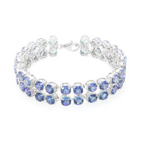 Brazalete en plata con Topacio Místico azul