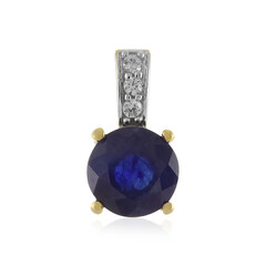 Colgante en plata con Zafiro azul de Madagascar