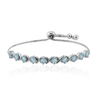 Brazalete en plata con Cuarzo azul pastel