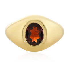 Anillo de hombre en plata con Granate de Mozambique