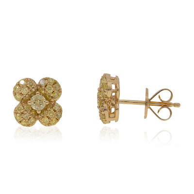Pendientes en oro con Diamante amarillo SI2 (CIRARI)