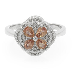 Anillo en plata con Zafiro Padparadscha