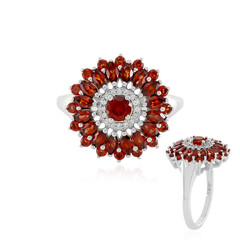 Anillo en plata con Granate Hesonita