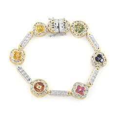 Brazalete en plata con Zafiro verde (Gems en Vogue)