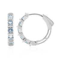 Pendientes en plata con Topacio azul cielo