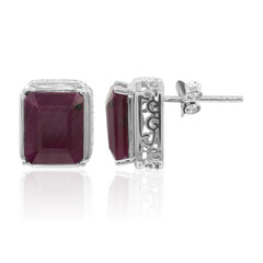 Pendientes en plata con Rubí