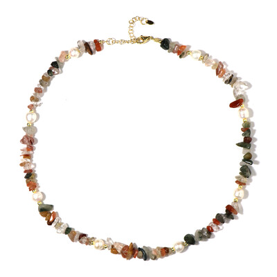 Collar en plata con Perla blanca Freshwater (Riya)