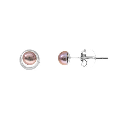 Pendientes en plata con Perla Freshwater
