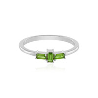 Anillo en plata con Diópsido de Rusia