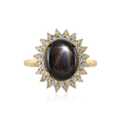 Anillo en plata con Zafiro estrella negra