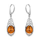 Pendientes en plata con Ámbar báltico cognac (dagen)