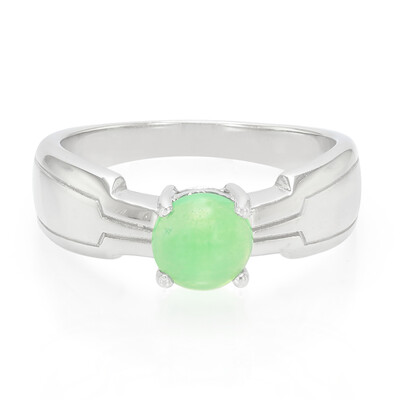 Anillo de hombre en plata con Crisoprasa imperial