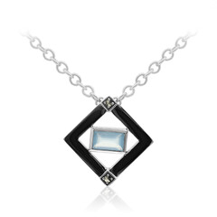 Collar en plata con Calcedonia azul
