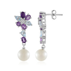 Pendientes en plata con Perla blanca Freshwater