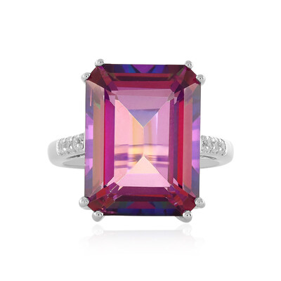 Anillo en plata con Topacio místico púrpura
