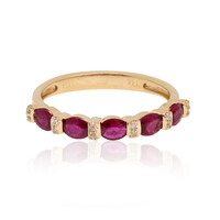 Anillo en oro con Rubí de Mozambique AAA (CIRARI)