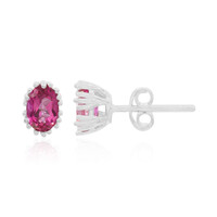 Pendientes en plata con Topacio rosa