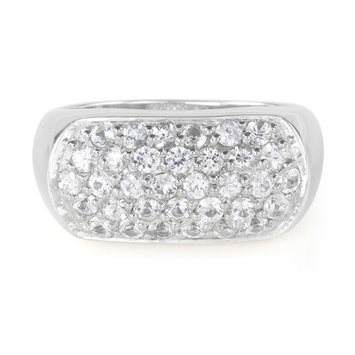 Anillo en plata con Zafiro blanco