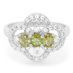 Anillo en plata con Turmalina cuprífera
