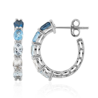 Pendientes en plata con Topacio azul de Londres