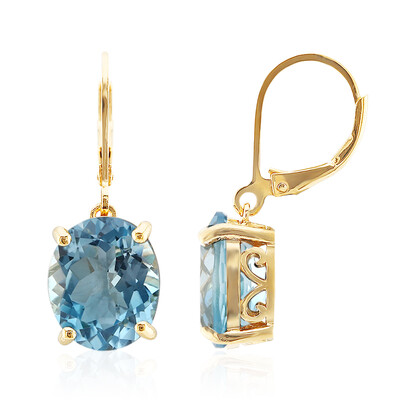 Pendientes en plata con Topacio azul cielo