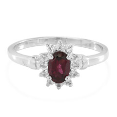 Anillo en plata con Rodolita de Brasil