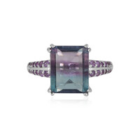 Anillo en plata con Fluorita multicolor