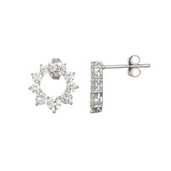 Pendientes en plata con Zircón (Adela Silber)