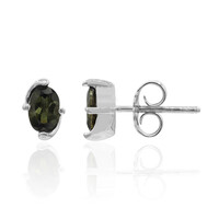 Pendientes en plata con Turmalina verde
