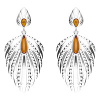Pendientes en plata con Ámbar báltico