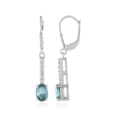 Pendientes en plata con Cianita petróleo