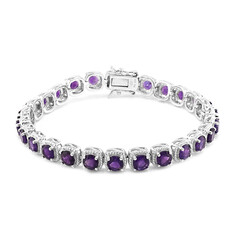 Brazalete en plata con Amatista de Zambia