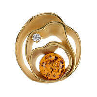 Colgante en plata con Ámbar báltico cognac