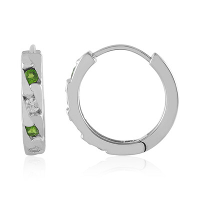 Pendientes en plata con Diópsido de Rusia