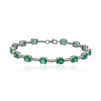 Brazalete en plata con Esmeralda de Zambia