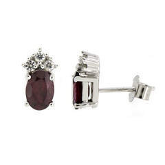 Pendientes en plata con Rodolita
