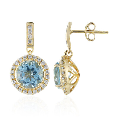 Pendientes en plata con Topacio azul cielo