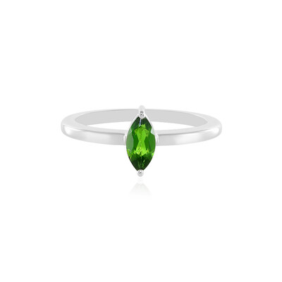Anillo en plata con Diópsido de Rusia