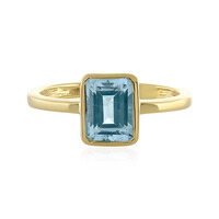 Anillo en plata con Topacio azul cielo