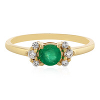 Anillo en oro con Esmeralda de Zambia