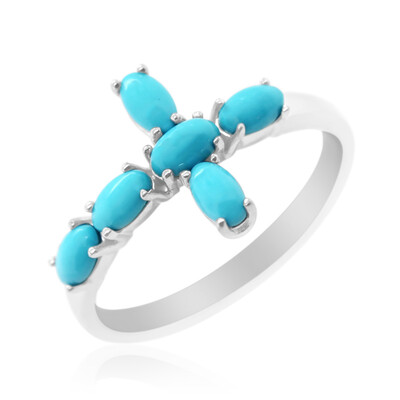 Anillo en plata con Turquesa bella durmiente (Anne Bever)