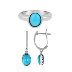 Anillo en plata con Turquesa azul del Mohave Kingman