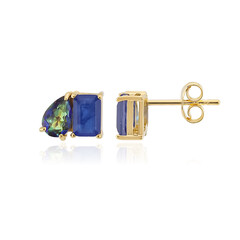 Pendientes en plata con Cuarzo azul navy