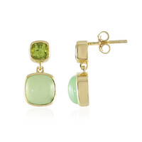 Pendientes en plata con Calcedonia verde